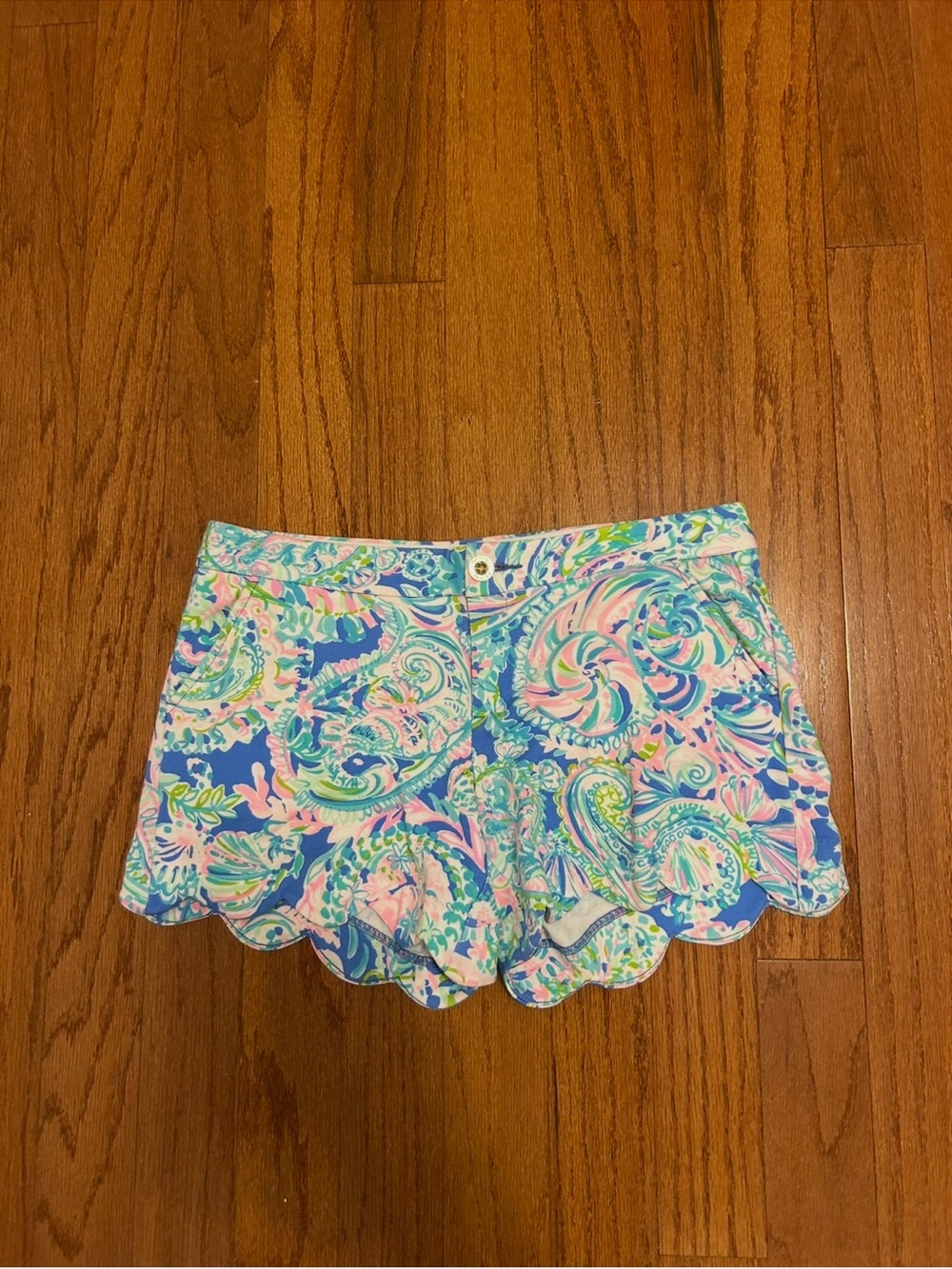 Lilly Pulitzer Scallop Hem Paisley Shorts Size 8 - Picture 4 of 8